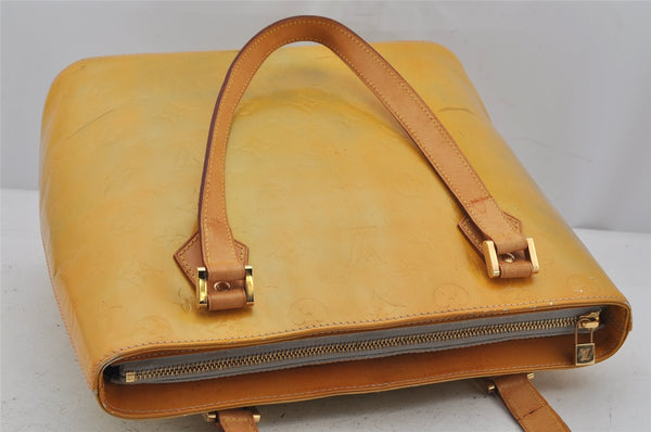 Authentic Louis Vuitton Vernis Houston Shoulder Hand Bag Yellow M91053 LV 0335K