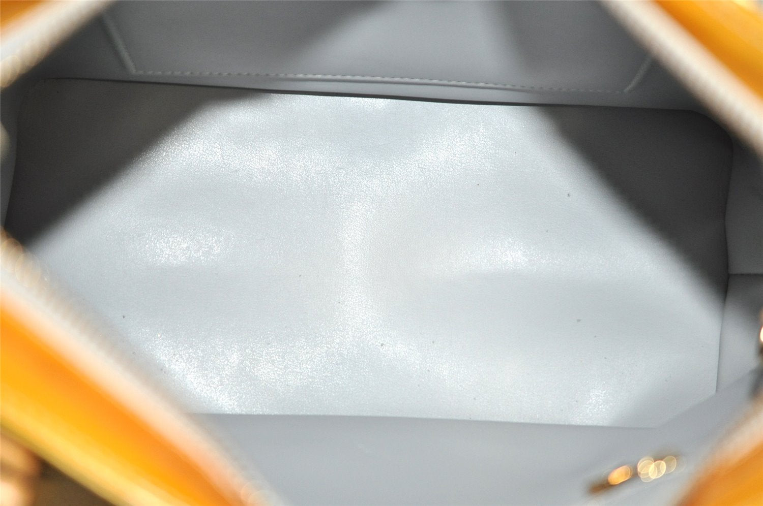 Authentic Louis Vuitton Vernis Houston Shoulder Hand Bag Yellow M91053 LV 0335K