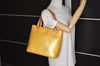 Authentic Louis Vuitton Vernis Houston Shoulder Hand Bag Yellow M91053 LV 0335K