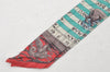 Authentic HERMES Twilly Vintage Scarf "DIES ET HOLE" Silk Red 0338J