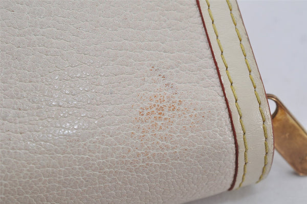 Authentic Louis Vuitton Suhali Compact Zip Wallet Purse White M91831 LV 0338K