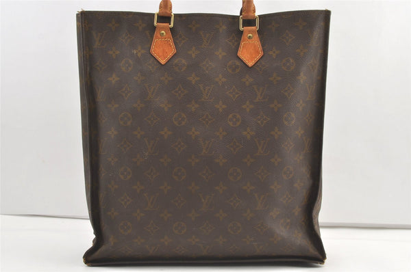 Authentic Louis Vuitton Monogram Sac Plat Hand Tote Bag Old Model LV 0339K