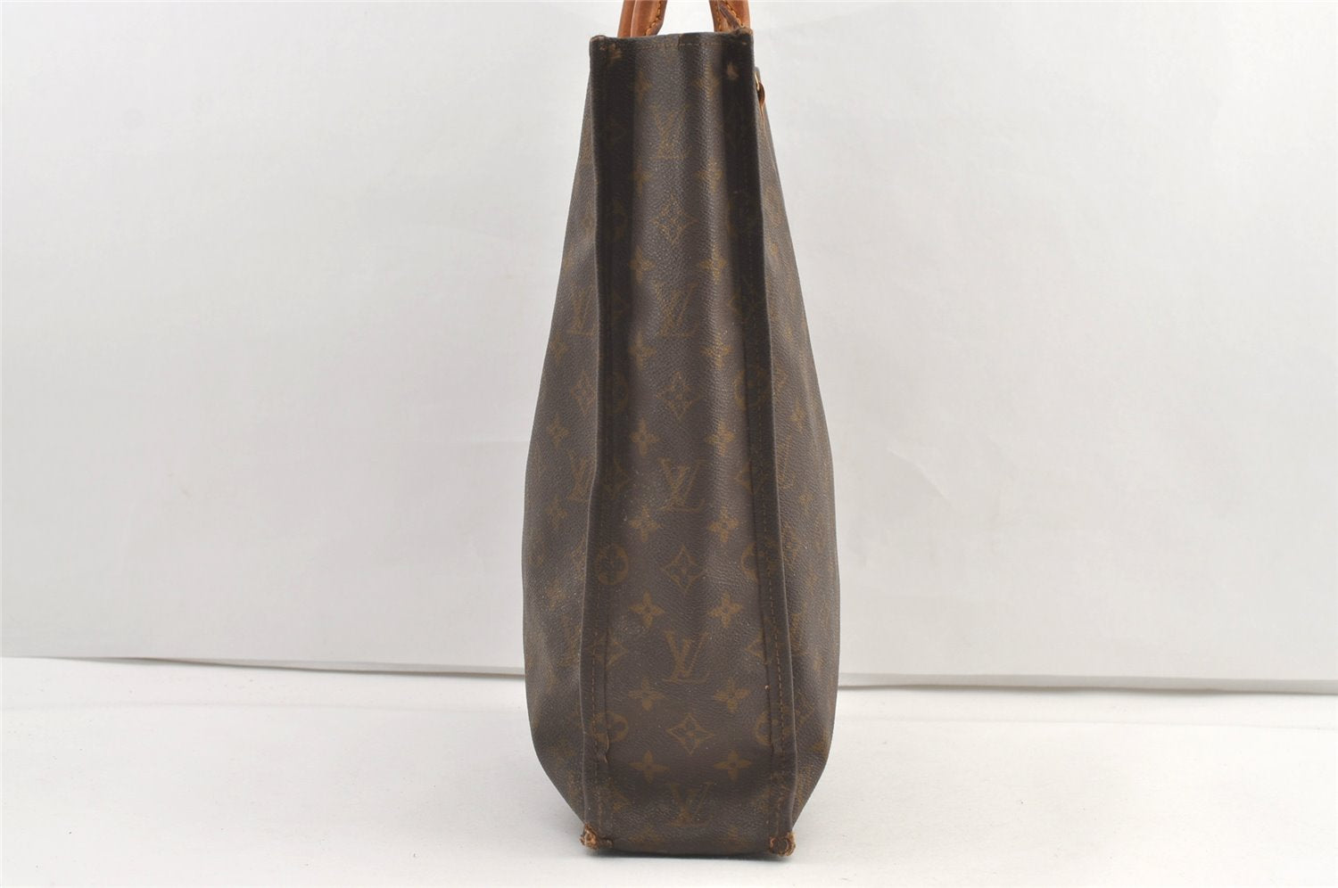 Authentic Louis Vuitton Monogram Sac Plat Hand Tote Bag Old Model LV 0339K