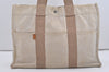 Authentic HERMES New Fourre Tout MM Hand Tote Bag Canvas Leather Beige 0340J