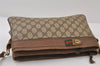 Authentic GUCCI Web Sherry Line Shoulder Cross Bag GG PVC Leather Brown 0341J