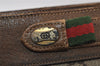 Authentic GUCCI Web Sherry Line Shoulder Cross Bag GG PVC Leather Brown 0341J