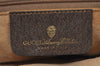 Authentic GUCCI Web Sherry Line Shoulder Cross Bag GG PVC Leather Brown 0341J