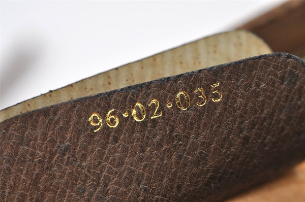 Authentic GUCCI Web Sherry Line Shoulder Cross Bag GG PVC Leather Brown 0341J