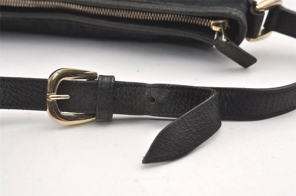 Authentic GUCCI Abbey Shoulder Cross Bag GG Canvas Leather 131326 Black 0341K