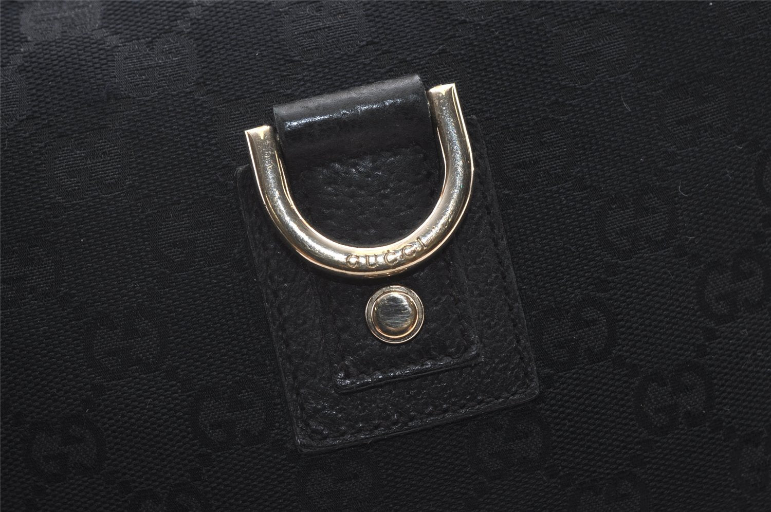 Authentic GUCCI Abbey Shoulder Cross Bag GG Canvas Leather 131326 Black 0341K