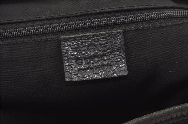 Authentic GUCCI Abbey Shoulder Cross Bag GG Canvas Leather 131326 Black 0341K