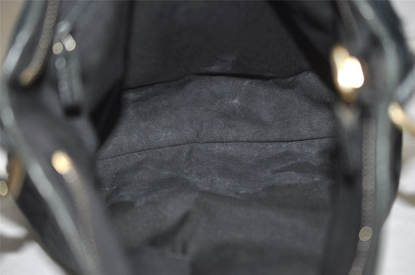 Authentic GUCCI Abbey Shoulder Cross Bag GG Canvas Leather 131326 Black 0341K