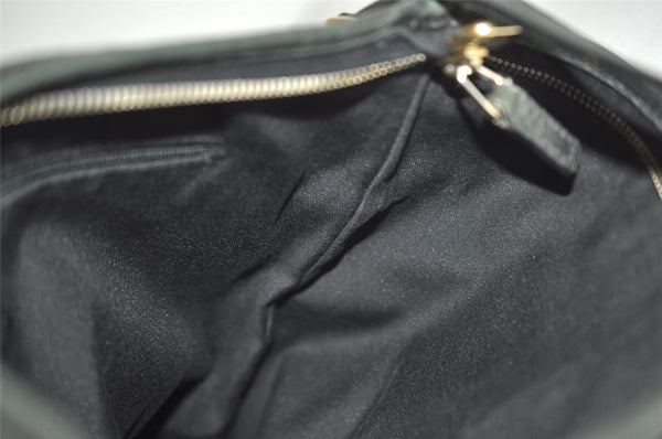 Authentic GUCCI Abbey Shoulder Cross Bag GG Canvas Leather 131326 Black 0341K