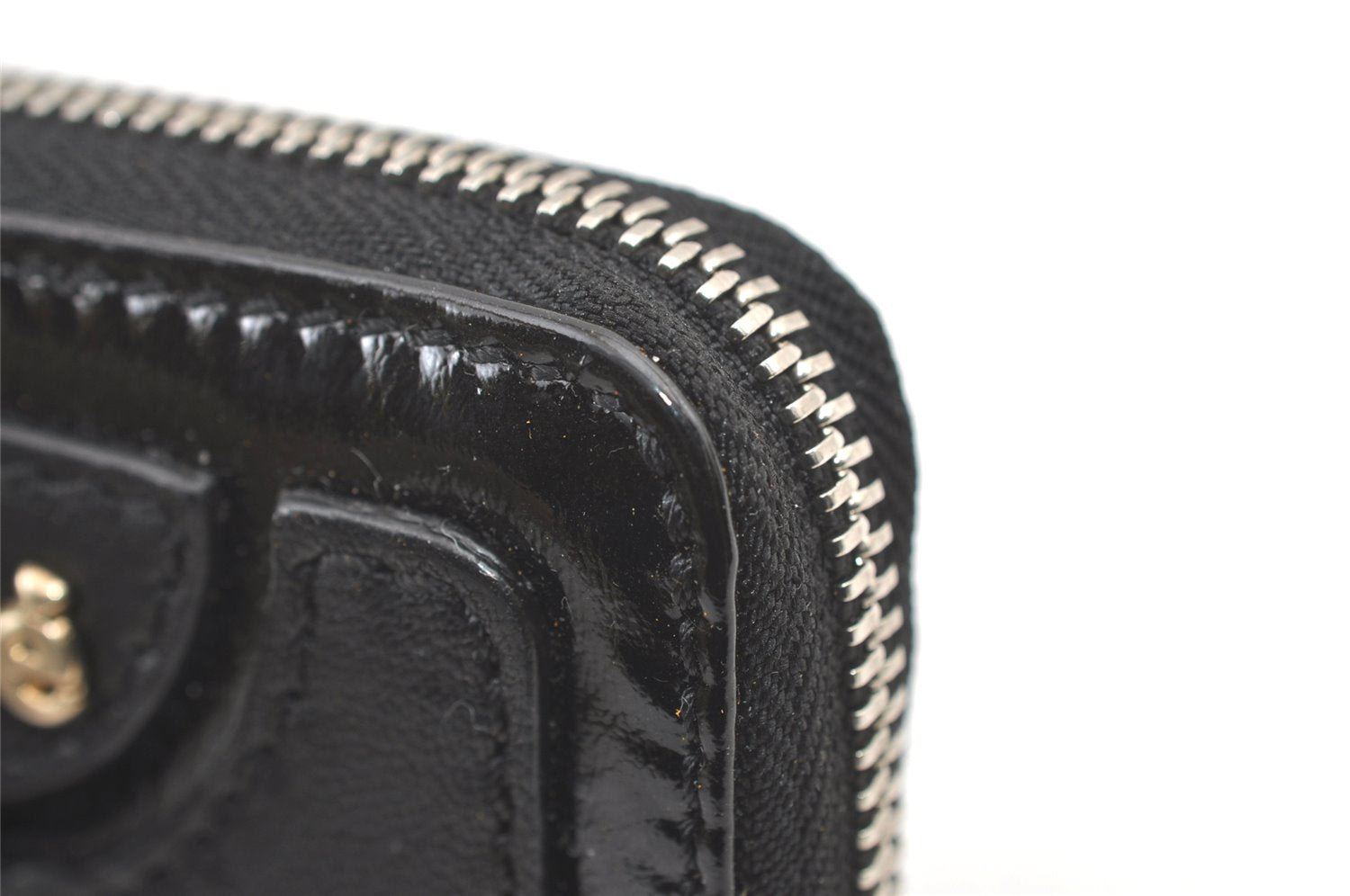 Authentic Chloe Vintage 6 Hooks Key Case Purse Leather Enamel Black Box 0344K