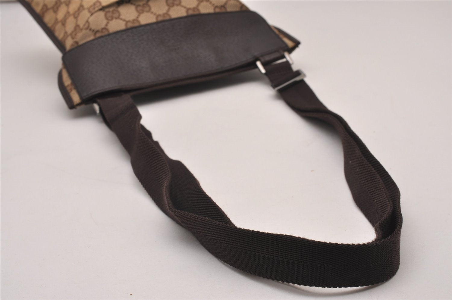 Authentic GUCCI Shoulder Cross Body Bag GG Canvas Leather 27639 Brown 0345J