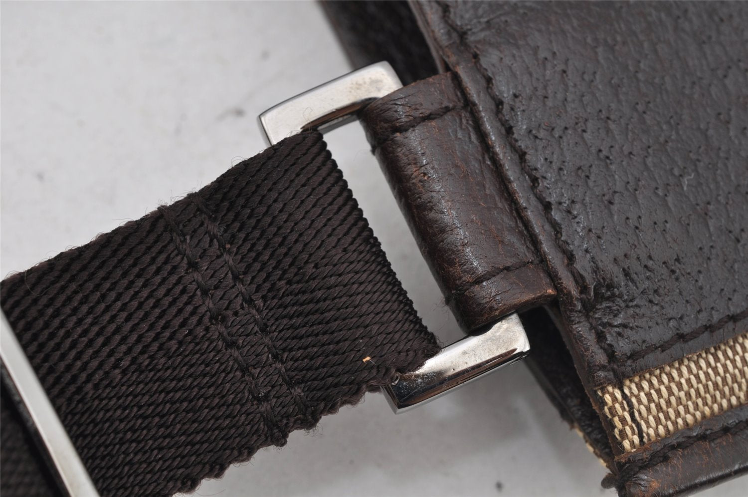 Authentic GUCCI Shoulder Cross Body Bag GG Canvas Leather 27639 Brown 0345J