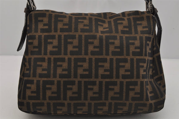 Authentic FENDI Zucca Mamma Baguette Shoulder Bag Canvas Leather Brown 0347J