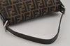 Authentic FENDI Zucca Mamma Baguette Shoulder Bag Canvas Leather Brown 0347J