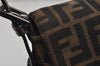 Authentic FENDI Zucca Mamma Baguette Shoulder Bag Canvas Leather Brown 0347J