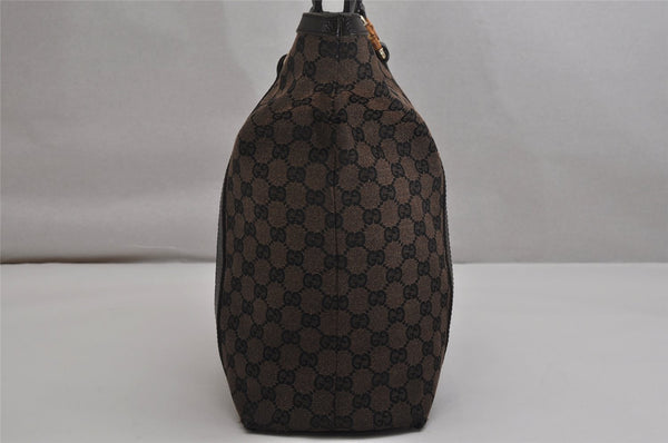 Authentic GUCCI Bamboo Shoulder Tote Bag GG Canvas Leather 339547 Brown 0347K