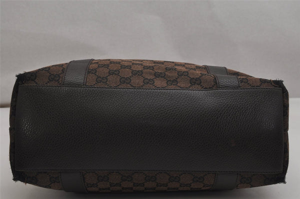 Authentic GUCCI Bamboo Shoulder Tote Bag GG Canvas Leather 339547 Brown 0347K
