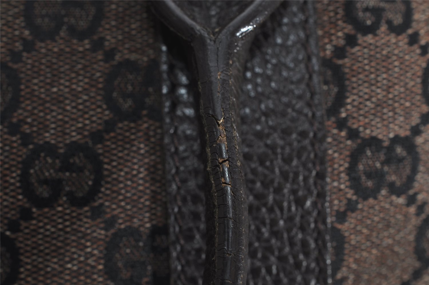 Authentic GUCCI Bamboo Shoulder Tote Bag GG Canvas Leather 339547 Brown 0347K