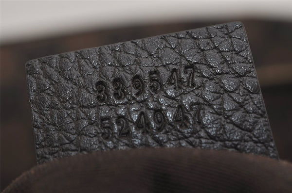 Authentic GUCCI Bamboo Shoulder Tote Bag GG Canvas Leather 339547 Brown 0347K