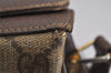 Authentic GUCCI Web Sherry Line Shoulder Bag GG PVC Leather Brown Junk 0348K