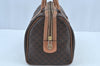 Authentic CELINE Macadam Blason Pattern Hand Boston Bag PVC Leather Brown 0350J