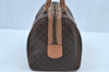 Authentic CELINE Macadam Blason Pattern Hand Boston Bag PVC Leather Brown 0350J