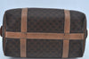 Authentic CELINE Macadam Blason Pattern Hand Boston Bag PVC Leather Brown 0350J