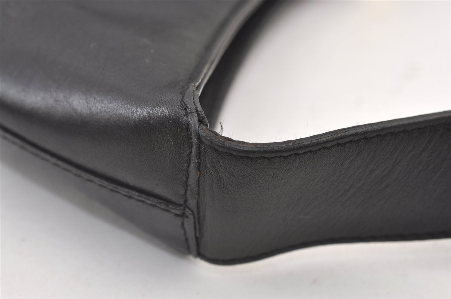 Authentic GUCCI Vintage Shoulder Hand Bag Leather Black 0350K