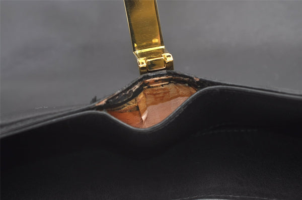 Authentic GUCCI Vintage Shoulder Hand Bag Leather Black 0350K