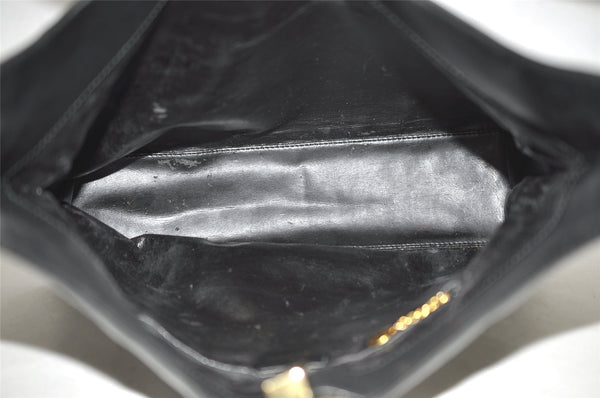 Authentic GUCCI Vintage Shoulder Hand Bag Leather Black 0350K