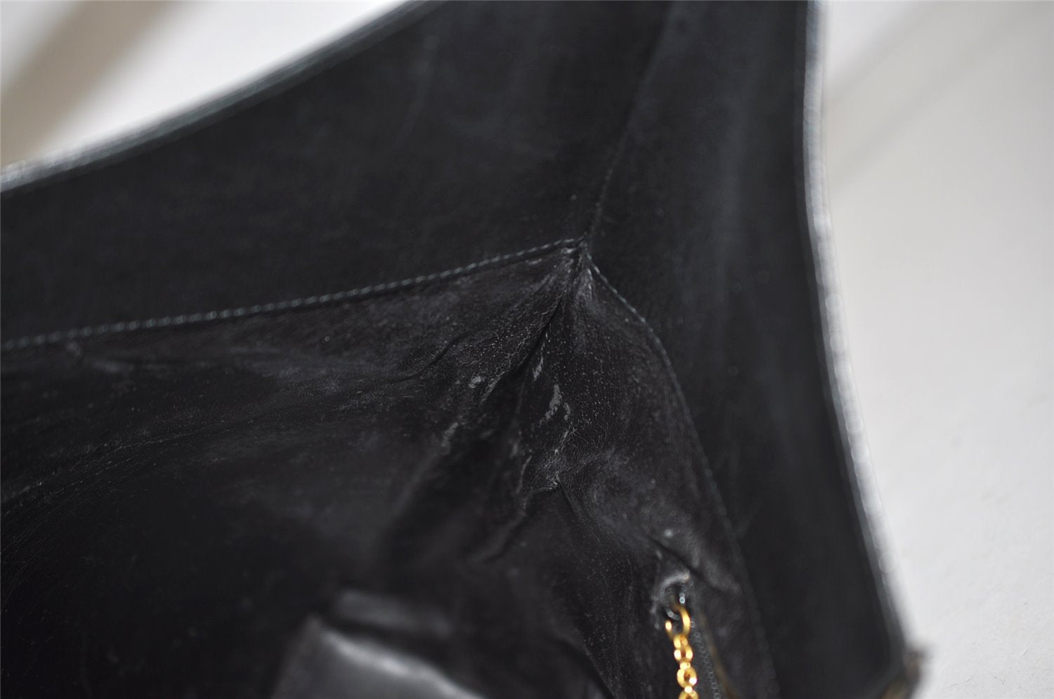 Authentic GUCCI Vintage Shoulder Hand Bag Leather Black 0350K