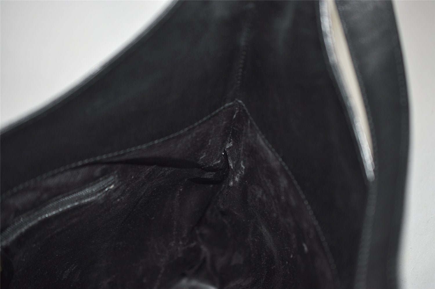 Authentic GUCCI Vintage Shoulder Hand Bag Leather Black 0350K