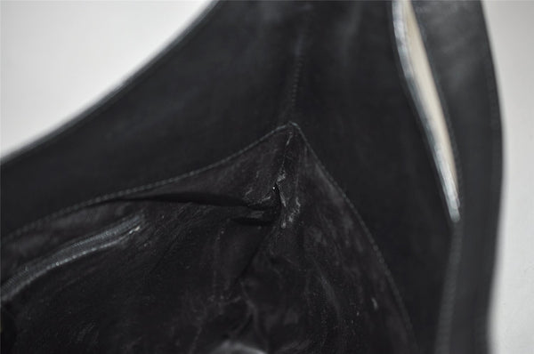 Authentic GUCCI Vintage Shoulder Hand Bag Leather Black 0350K