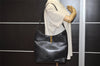 Authentic GUCCI Vintage Shoulder Hand Bag Leather Black 0350K