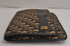 Authentic Christian Dior Trotter Clutch Hand Bag Purse Canvas Leather Blue 0351K