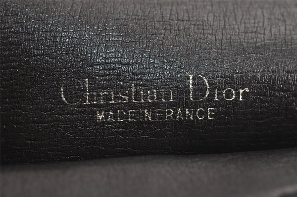 Authentic Christian Dior Trotter Clutch Hand Bag Purse Canvas Leather Blue 0351K