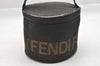 Authentic FENDI Vintage Hand Vanity Bag Purse Nylon Leather Black Junk 0352J