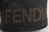 Authentic FENDI Vintage Hand Vanity Bag Purse Nylon Leather Black Junk 0352J