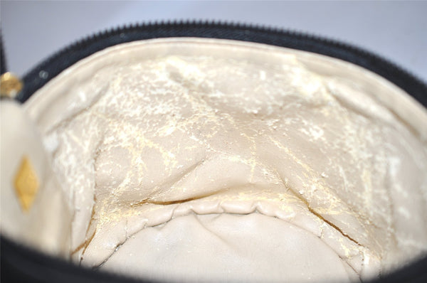 Authentic FENDI Vintage Hand Vanity Bag Purse Nylon Leather Black Junk 0352J