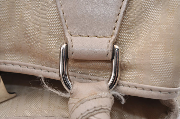 Authentic Christian Dior Trotter Lovely Tote Hand Bag Nylon Leather White 0353I