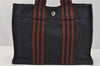 Authentic HERMES Vintage Fourre Tout PM Hand Tote Bag Canvas Navy 0353J