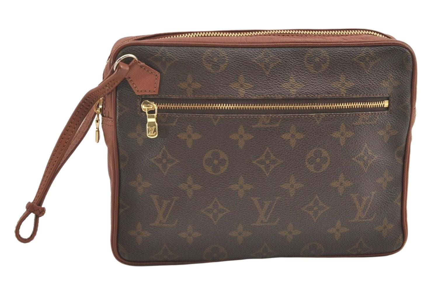 Authentic Louis Vuitton Monogram Pochette Sport Clutch Hand Bag Old Model 0353K