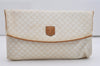 Authentic CELINE Macadam Blason Pattern Clutch Hand Bag PVC Leather White 0354J