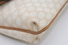 Authentic CELINE Macadam Blason Pattern Clutch Hand Bag PVC Leather White 0354J