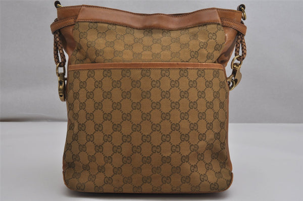 Authentic GUCCI Shoulder Cross Body Bag GG Canvas Leather 109097 Brown 0354K