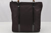 Authentic GUCCI Vintage Bamboo Tote Hand Bag Purse Nylon Leather Purple 0355J